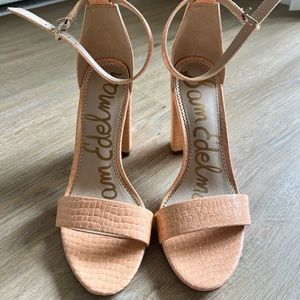 Sam Edelman heels! Size 6.5! Coral / crocodile skin!